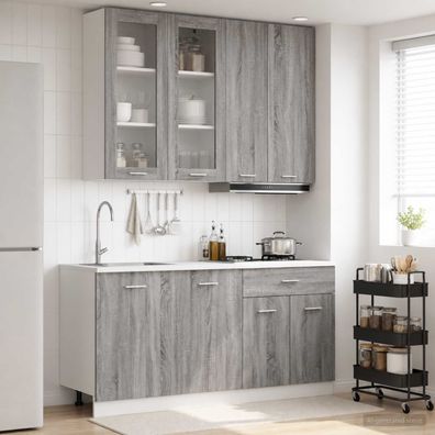 vidaXL Kücheneinheit LYON 4 pcs Grau Sonoma Holzwerkstoff