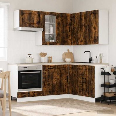 vidaXL Kücheneinheit KALMAR 8 pcs Geräucherte Eiche Holzwerkstoff