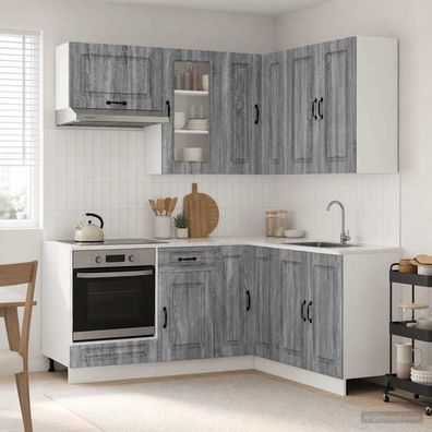 vidaXL Kücheneinheit KALMAR 8 pcs Grau Sonoma Holzwerkstoff