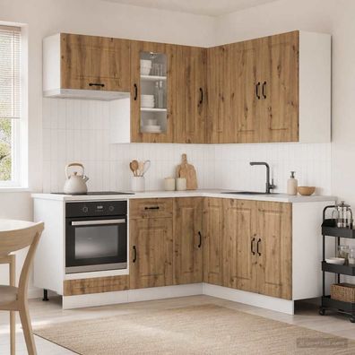 vidaXL Kücheneinheit KALMAR 8 pcs Artisan-Eiche Holzwerkstoff
