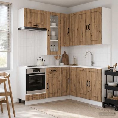 vidaXL Kücheneinheit KALMAR 8 pcs Artisan-Eiche Holzwerkstoff