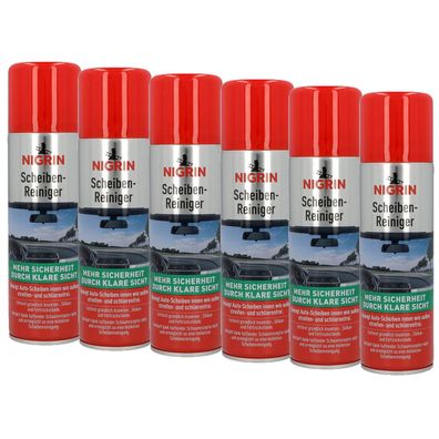 6x NIGRIN Scheibenreiniger Schaum Glasreiniger innen & außen Fettlöser 300ml