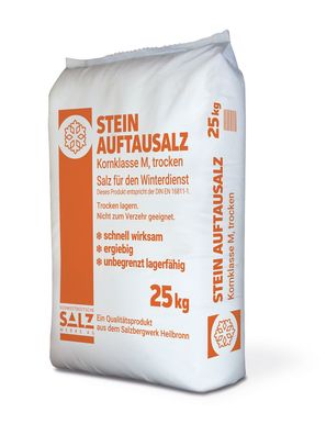Steinauftausalz 25 kg Kornklasse M trocken – Premium Streusalz