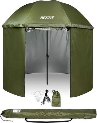 Angelschirm mit Seitenwand Wasserdicht Schirmzelt klappbar Zelt für Angler