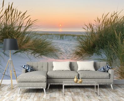 Vlies Fototapete Strand Natur Meer Himmel Beige TAPETE XXL Wohnzimmer Schlafzimmer