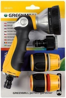 Gartenbrause Multibrause Hochdruck Handbrause Metall 10in1 Mit Anschluss Set