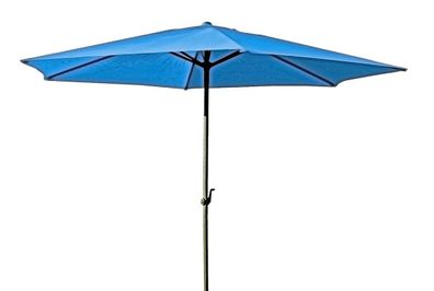 Sonnenschirm blau mit Handkurbel, 300 cm Durchmesser : blau