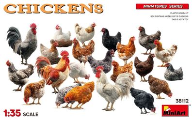 MiniArt Hennen Chickens Goggel Bausatz 38112 in 1:35 Goggeler 6460381120