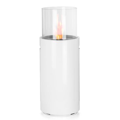 Moritz Bio Ethanol StandKamin Ø34cm x 86,5cm weiß 1L Ethanolkamin Glasfeuer Ofen