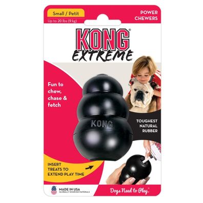 KONG Extreme S, schwarz - Kauspielzeug aus Naturkautschuk für Hunde