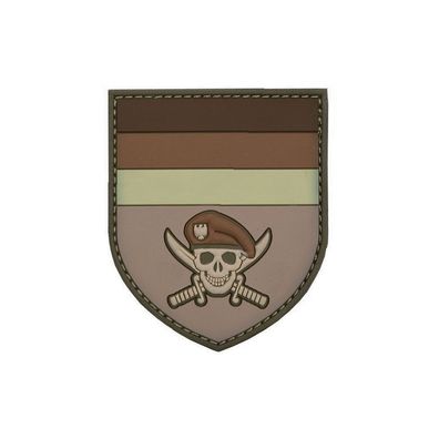 3D Patch DEU Kommando Desert Airsoft Bundeswehr Barett Sand 8x6,5cm#44178