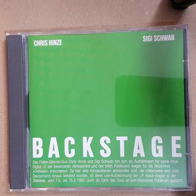 CHRIS HINZE / SIGI SCHWAB backstage WGER EX/EX (CD Album, Jazz, Melosmusik)