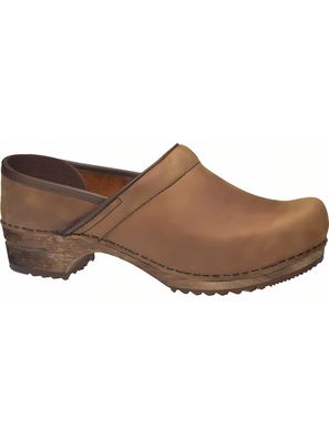 Sanita Damen Clog Wood-Julie Closed Chestnut
