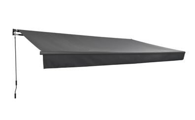 Gelenkarmmarkise 495x300 cm anthrazit für Terrasse, Balkon und Garten : anthrazit