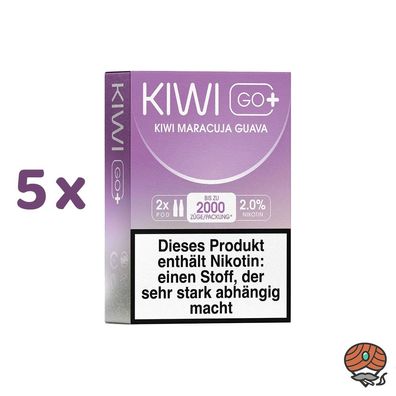 KIWI GO+ POD Kiwi Maracuja Guava 20mg/ml Nikotin 5x 2 Pods