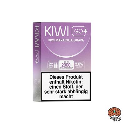 KIWI GO+ POD Kiwi Maracuja Guava 20mg/ml Nikotin à 2 Pods