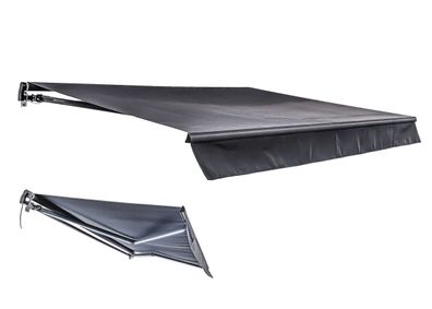 Elektrische Gelenkarmmarkise 295x200 cm anthrazit mit LED für Terrasse : anthrazit