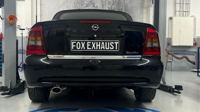 Opel Astra G Coupe Turbo FOX Endschalldämpfer einflutig 70mm - 115x85 Typ 32