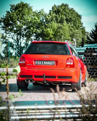 Audi RS4 B5 - Edelstahl-System End- und FOX Vorschalldämpfer 90mm - 2x90 Typ 25 - ink