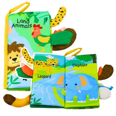 Lean Soft Educational Booklet Tierschwänze Für Babys Gelb