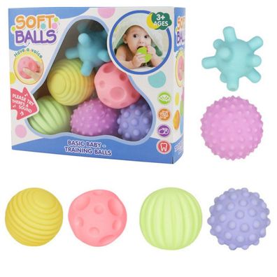 Sensorische Bälle für Kinder, pädagogisch, weich, bunt, 6 Stück