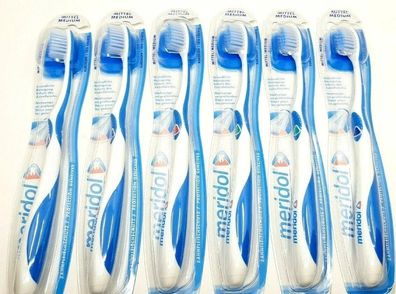 6 x Meridol Zahnbürste MITTEL MEDIUM Handzahnbürste