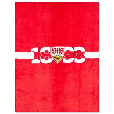 VfB Stuttgart Fleecedecke Brustring rot 150x200 cm