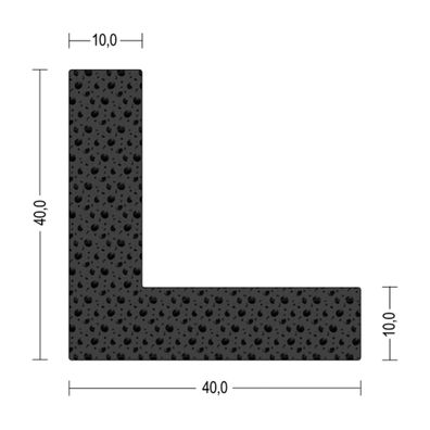 WKP3 Moosgummi EPDM Winkelprofil L - Profil 40x40x10 mm Gummi-Eckschutz L-Form