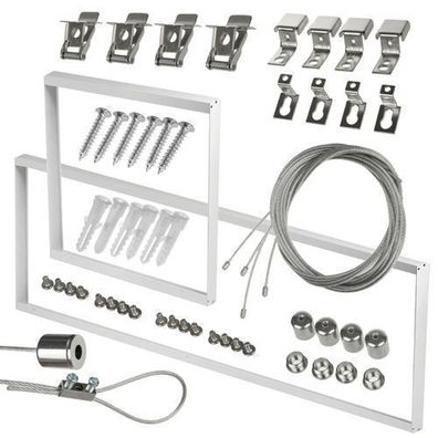 LED Panel Z-Klammer Federklemme Clip Rahmen Seil Seilaufhängung Decke Wand Set