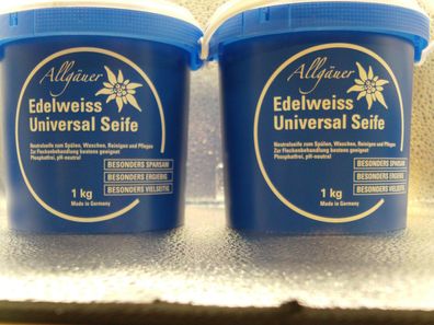 Universalseife Edelweiß, Azett, 2x1kg Eimer, Neu, ph-Neutral, vielseitig,
