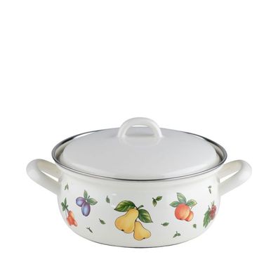 Riess Country Fruit Garden casserole avec couvercle Ø18 cm 1,5 litre émail