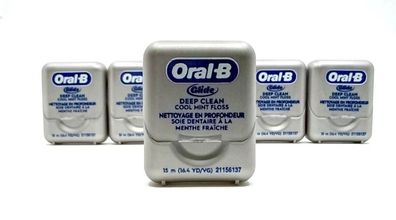 6 x Oral-B Glide DEEP CLEAN Zahnseide 6x 15m Cool Mint Floss Zahnseide