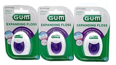 3 x GUM Expanding Floss Zahnseide a 30 m
