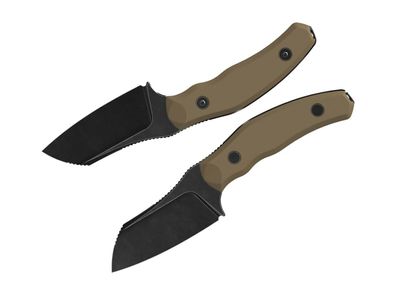 Kizer Bulldog Fix 14C28N Brown G10 Black Stonewash