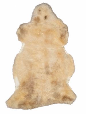 Schaffell Echt | Creme-Beige-Grau, ca. 98 cm | Weichflor | Öko gegerbt