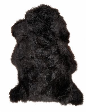 Schaffell Echt | Dunkelbraun-Schwarz, ca. 126 cm | Langflor | Öko gegerbt
