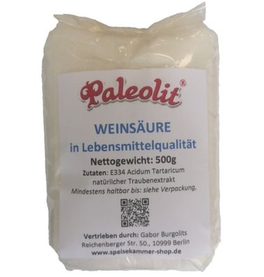 500g Weinsäure Lebensmittelqualität E334 natürlicher Traubenextrakt