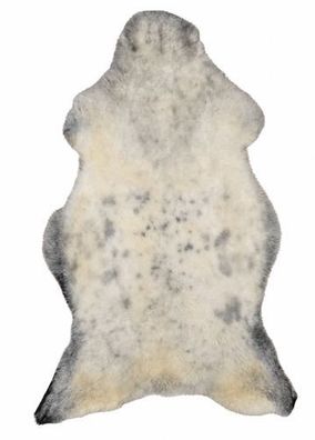 Schaffell Echt | Weiß-Grau-Schwarz, ca. 104 cm | Kurzflor | Öko gegerbt