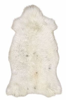 Schaffell Echt | Creme-Weiß-Grau, ca. 112 cm | Weichflor | Öko gegerbt