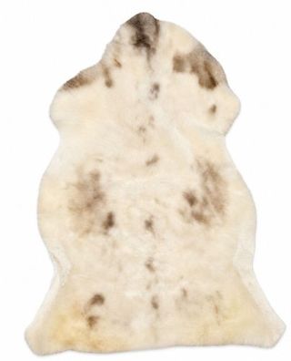 Schaffell Echt | Creme-Weiß-Grau, ca. 96 cm | Weichflor | Öko gegerbt