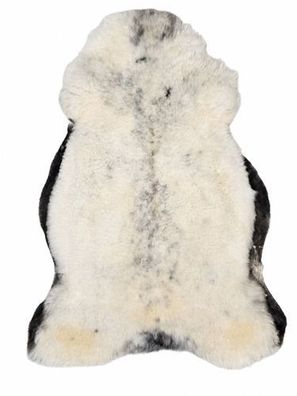 Schaffell Echt | Weiß-Grau-Schwarz, ca. 134 cm | Kurzflor | Öko gegerbt