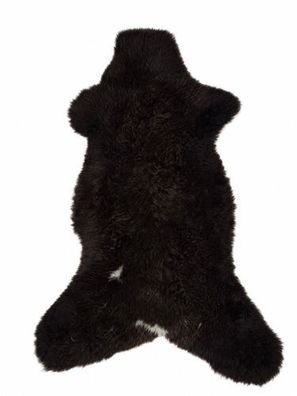 Schaffell Echt | Schwarzbraun, ca. 98 cm | Weichflor | Öko gegerbt
