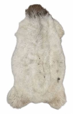 Schaffell Echt | Weiß-Grau-Braun, ca. 140 cm | Langflor | Öko gegerbt