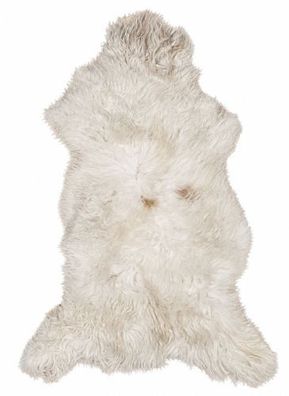 Schaffell Echt | Creme-Weiß, ca. 104 cm | Langflor | Öko gegerbt