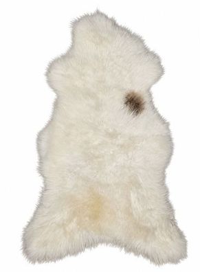 Schaffell Echt | Creme-Weiß-Braun, ca. 108 cm | Weichflor | Öko gegerbt