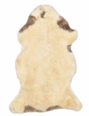 Schaffell Echt | Creme-Beige-Grau, ca. 98 cm | Weichflor | Öko gegerbt