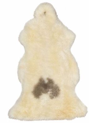 Schaffell Echt | Creme-Weiß-Grau, ca. 102 cm | Weichflor | Öko gegerbt