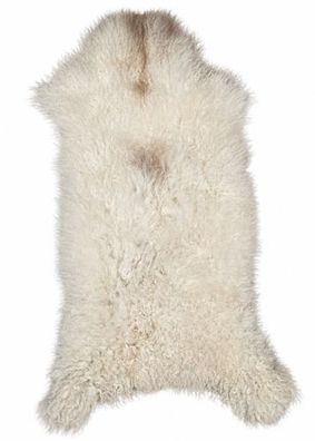 Schaffell Echt | Weiß-Creme-Beige, ca. 125 cm | Langflor | Öko gegerbt