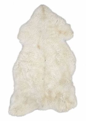 Schaffell Echt | Weiß-Creme-Grau, ca. 115 cm | Weichflor | Öko gegerbt