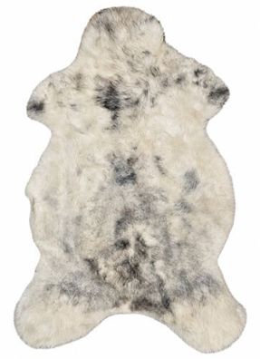 Schaffell Echt | Weiß-Grau, ca. 112 cm | Naturfell | Öko gegerbt